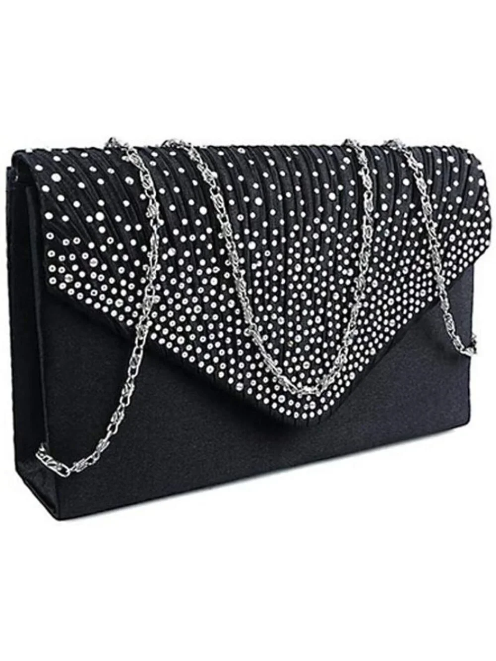 〽️ Women’s Black Clutch Purse Bridal Wedding Party Evening Shoulder Bag